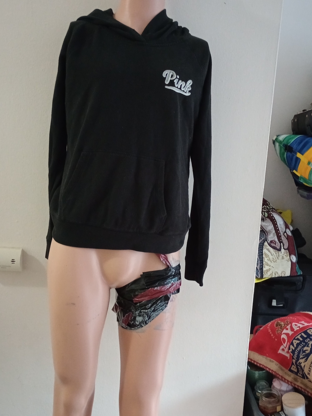 Victoria's Secret PINK Black Hoodie with White Trim